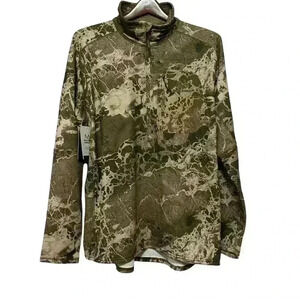 Realtree Jacket Mens XL Green Camoflauge Stretch Knit 1/4 Zip Outdoors ActiveNWT